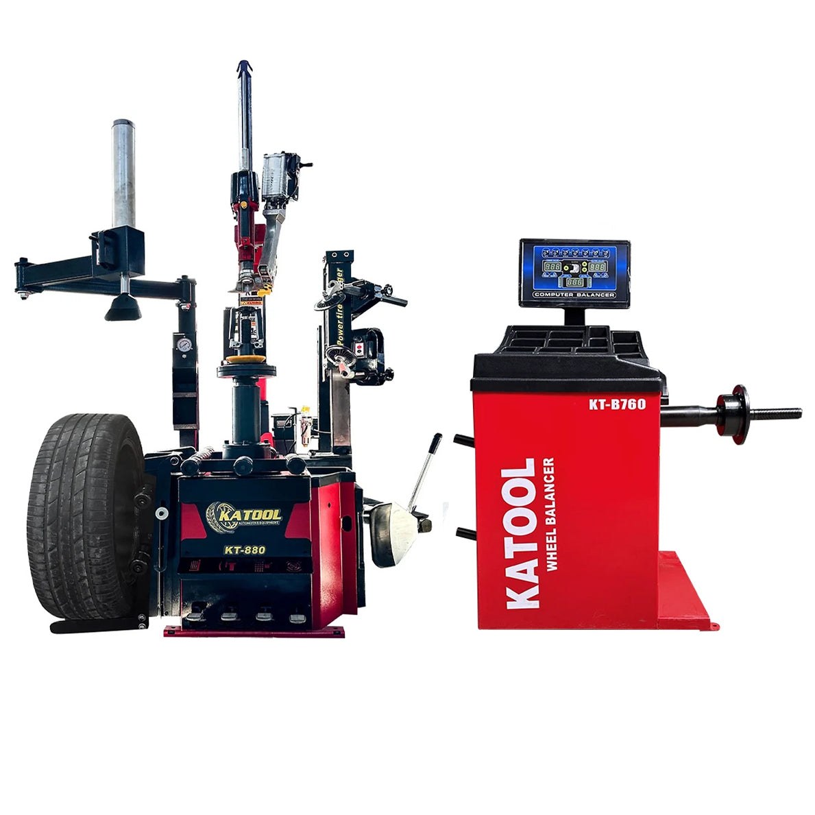 KATOOL KT-T880 Center Post Tire Changer + KT-B760 Wheel Balancer Combo KATOOL KT-T880 Center Post Tire Changer + KT-B760 Wheel Balancer Combo