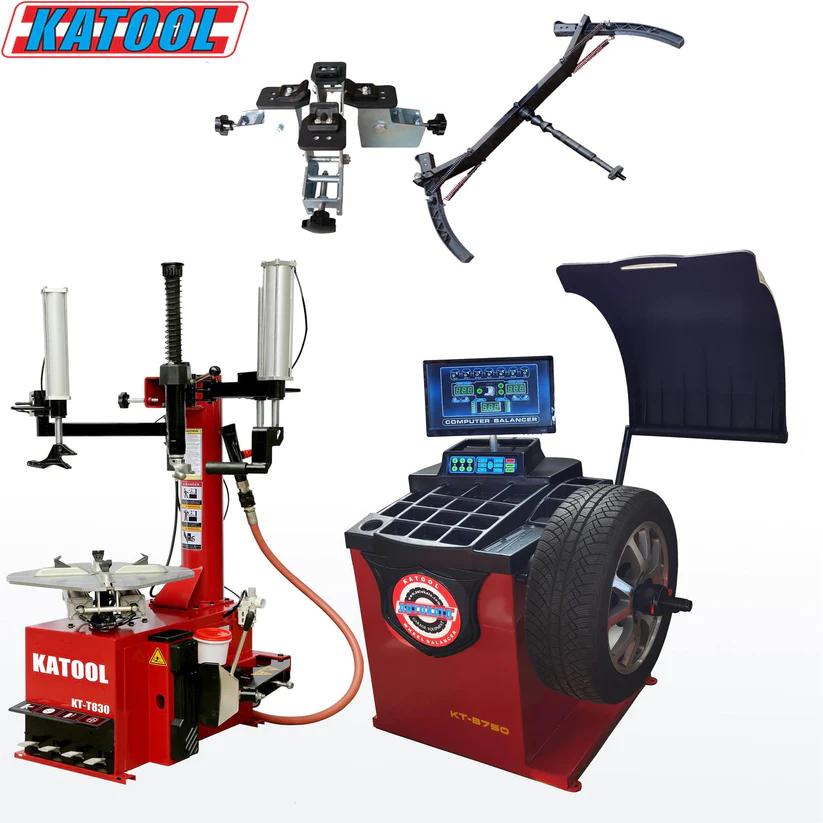KATOOL 830 Tire Changer & 750 Wheel Balancer Combo with Motorcycle Adaptor KATOOL 830 Tire Changer & 750 Wheel Balancer Combo with Motorcycle Adaptor